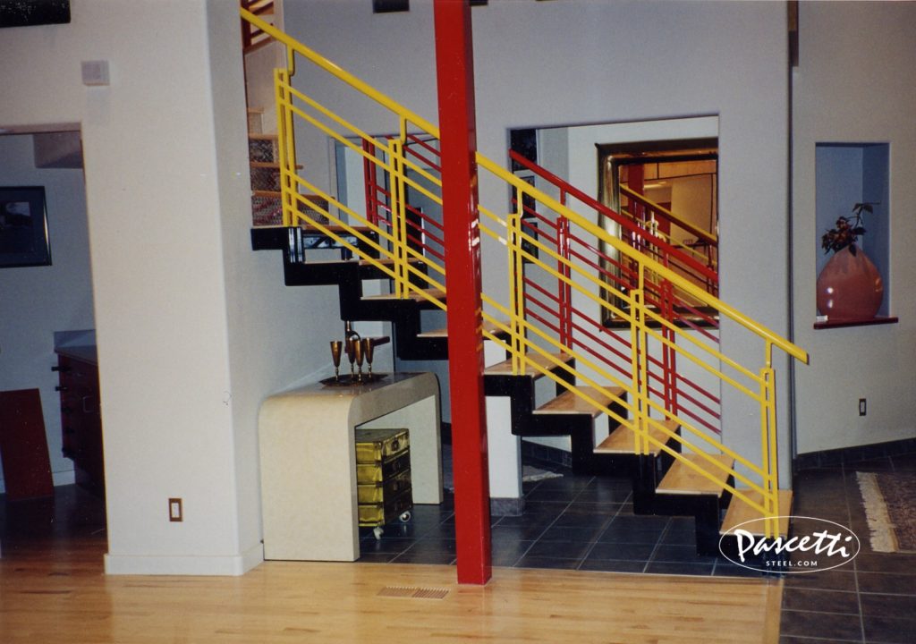 custom steel interior residential stair rails