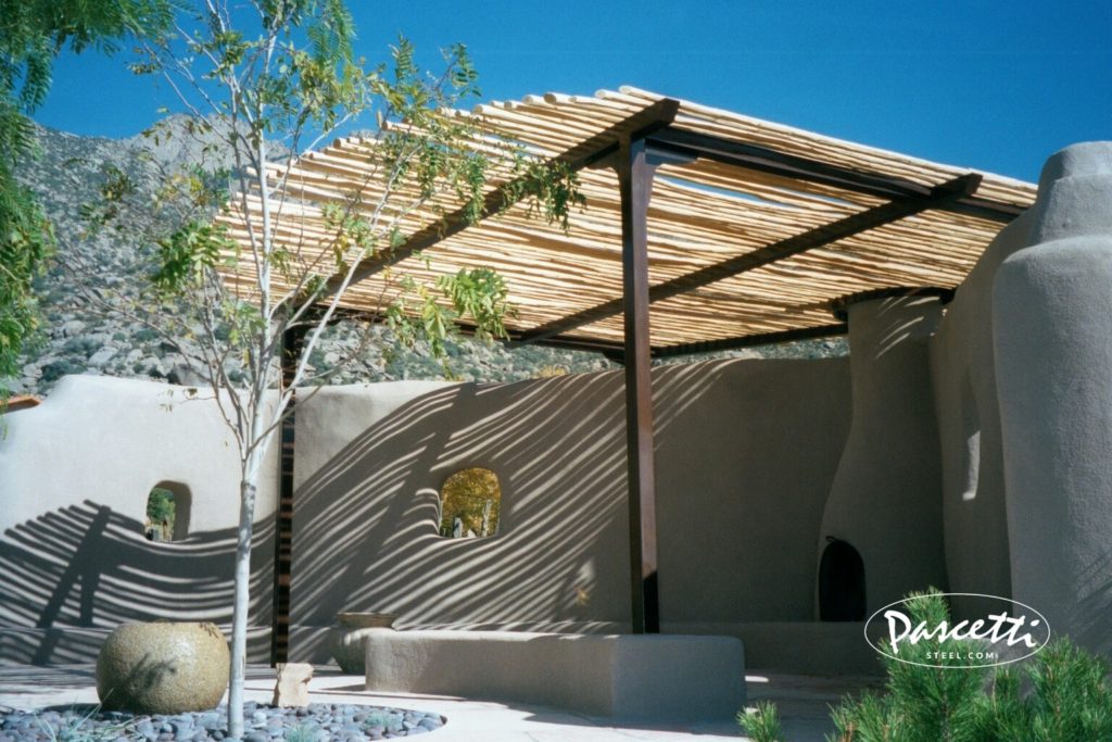 residential shade structure solid steel frame