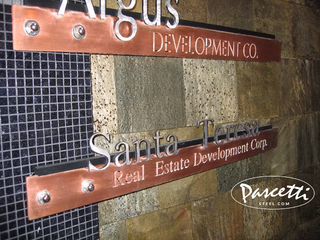 custom steel signage