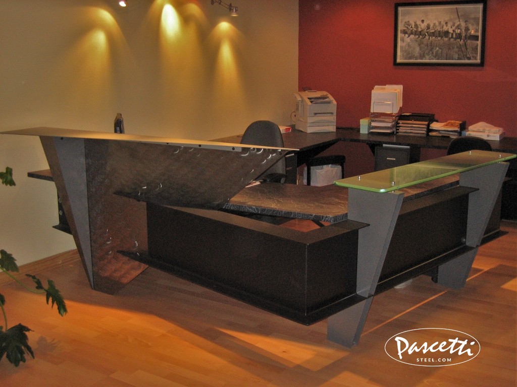 custom steel commercial reception desk