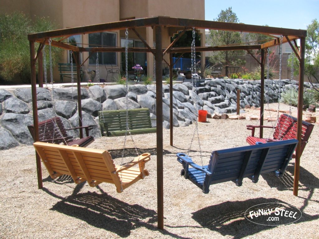 pergola large swing and conversation area