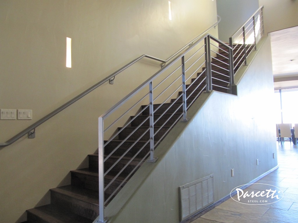 residential steel railings interior handrails wall mounted sleek stair railings