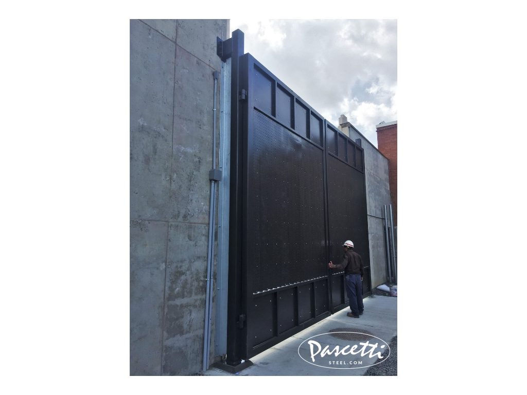 large custom utility yard gates, energy station gates, substation gates, commercial substation gates, lift station gates, industrial security gate, sliding fortress, cantilever security gate, fortress heavy duty gate